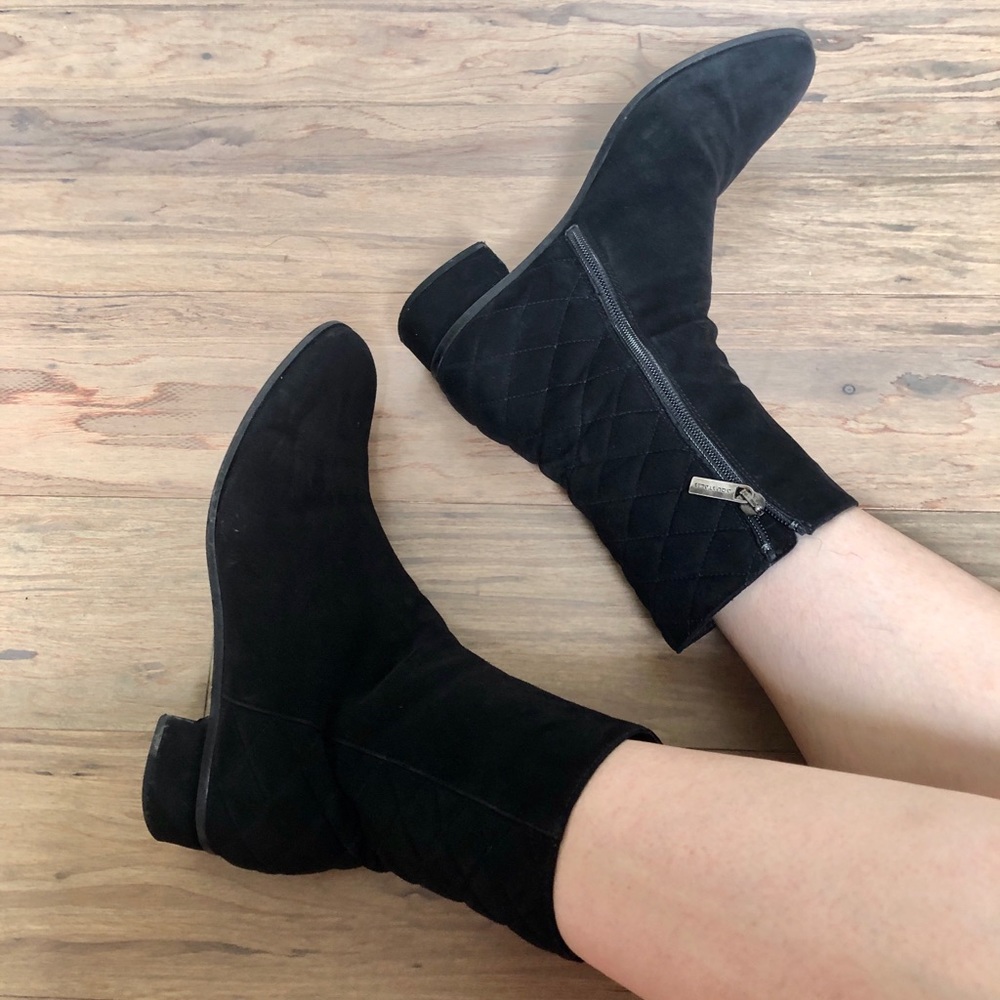 Aquatalia Extra Warm Suede Booties Black 9 $495